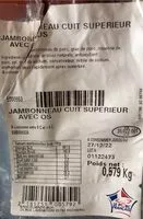 Mängden socker i Jambonneau cuit superieur avec os