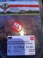 Mängden socker i Rinds geschnetzeltes