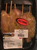 Mängden socker i Brochette de poulet oriental