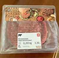 Mängden socker i Steak hache de boeuf
