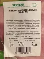 Mängden socker i Jambon supérieur avec couenne