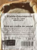 Mängden socker i Paté en croute de poulet