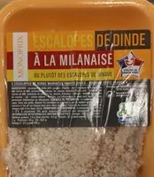 Mängden socker i Escalope de dinde à la milanaise crue