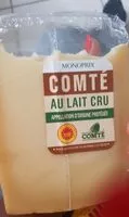 Mängden socker i Comté au lait cru