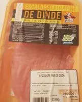 Mängden socker i Escalope extrafine de dinde