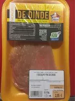 Mängden socker i Escalope extrafine de dinde