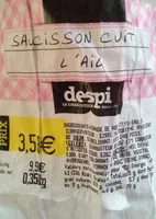 Mängden socker i Saucisson cuit à l'ail