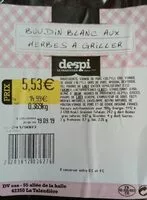 Mängden socker i Boudin blanc aux herbes à griller