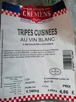 Mängden socker i Tripes cuisinées au vin blanc