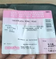 Mängden socker i Chipolata porc et veau