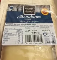 Mängden socker i Abondance au lait cru