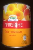 Mängden socker i Pfirsiche halbe Frucht