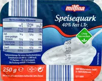 Mängden socker i Speisequark 40% Fett i. Tr.