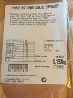 Mängden socker i Mousse pur canard qualité supérieure