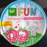 Mängden socker i Fruchtjoghurt Himbeere mit Vanille verfeinert