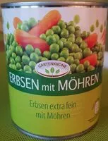 Mängden socker i Erbsen mit Möhren