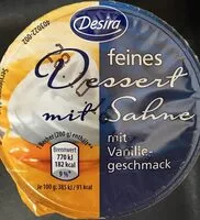 Mängden socker i Feines Dessert mit Sahne mit Vanillegeschmack