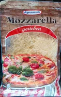 Mängden socker i Alpenmark Mozzarella Gerieben