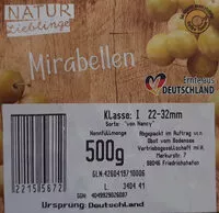 Mängden socker i Mirabellen, Sorte: von Nancy