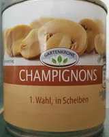 Mängden socker i Champignons erste Wahl in Scheiben