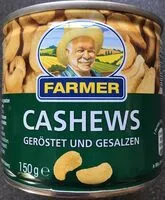 Mängden socker i Cashews geröstet und gesalzen