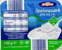 Mängden socker i Speisequark 20% Fett