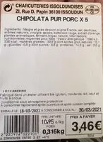 Mängden socker i Chipolata pur porc
