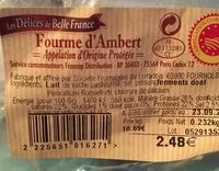 Mängden socker i Fourme d'Ambert