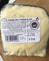 Mängden socker i Tomme des Pyrenées IGP