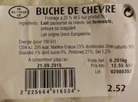 Mängden socker i Bûche de chèvre