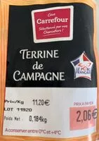 Mängden socker i Terrine de Campagne