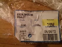 Mängden socker i Escalopes de poulet