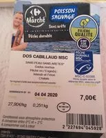 Mängden socker i Dos de cabillaud MSC