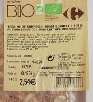 Mängden socker i Terrine de campagne bio