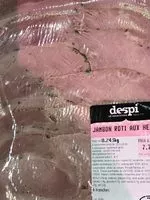 Mängden socker i Jambon roti aux herbes