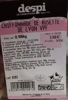 Mängden socker i Chiffonnade de rosette de lyon vpn