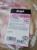 Mängden socker i Jambon supérieur cuit