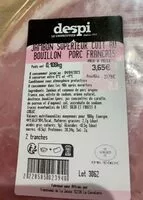 Mängden socker i Jambon supérieur cuit au bouillon