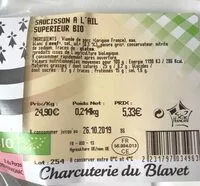 Mängden socker i Saucisson à l'ail superieur bio