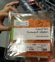 Mängden socker i Carottes finement râpées