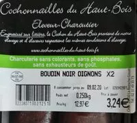 Mängden socker i Boudin noir aux oignons
