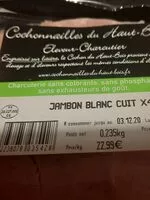 Mängden socker i Jambon blanc cuit