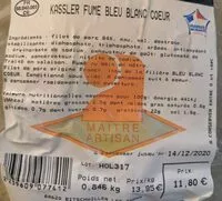 Mängden socker i Kassler fumé bleu blanc coeur