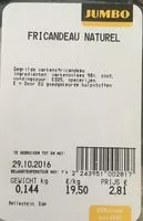 Mängden socker i Fricandeau naturel