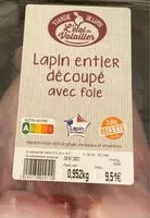 Mängden socker i Lapin entier decoupé avec foie