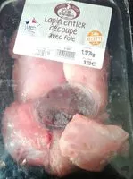 Mängden socker i Lapin entier découpé avec foie