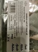 Mängden socker i Jambon cuit AC blanc