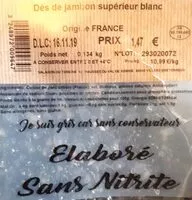 Mängden socker i dés de jambon supérieur blancs