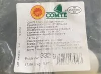 Mängden socker i Comté 8 mois