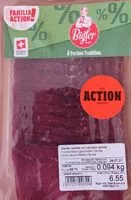 Mängden socker i Viande séchée en tranches familia